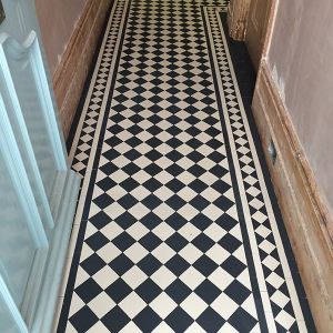 Black and white victorian tiles