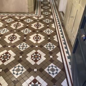 victorian mosaic hallway